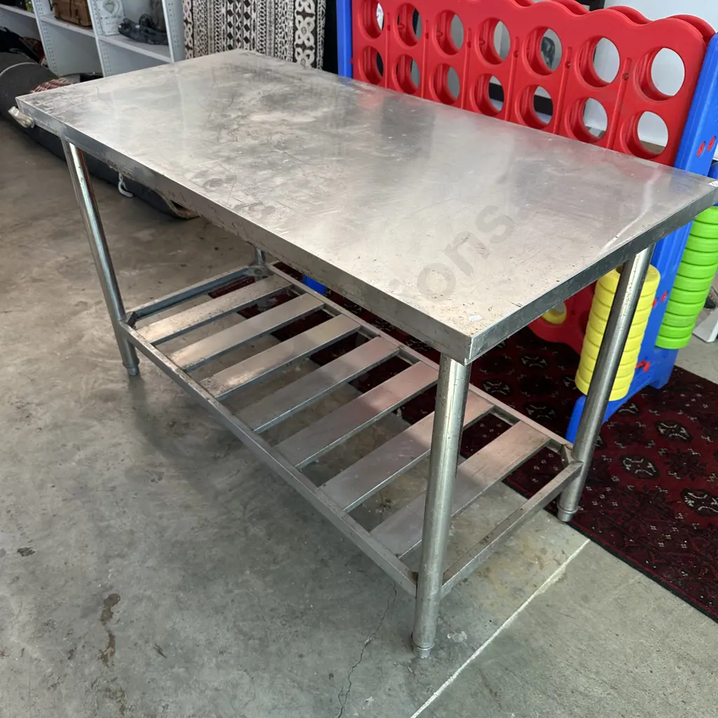 Stainless steel kitchen island 1500 x 700 mm (needs a tidy up, has some surface rust) Image 1++