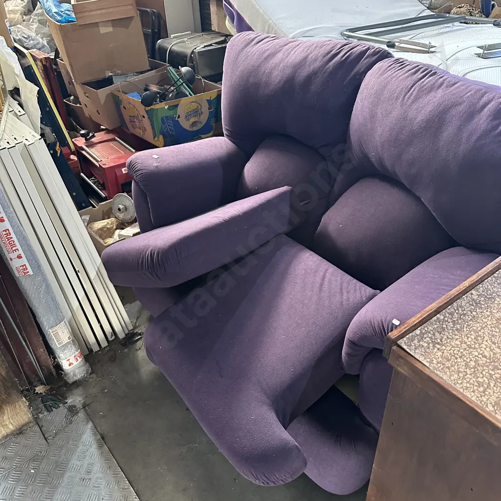 Purple 2 seater sofa Image 1++