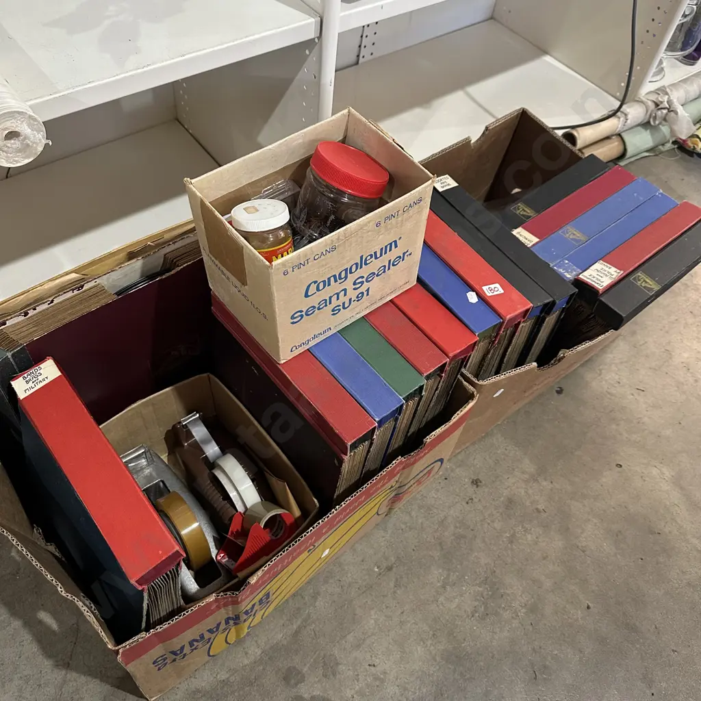 2 box record and office items Image 1++