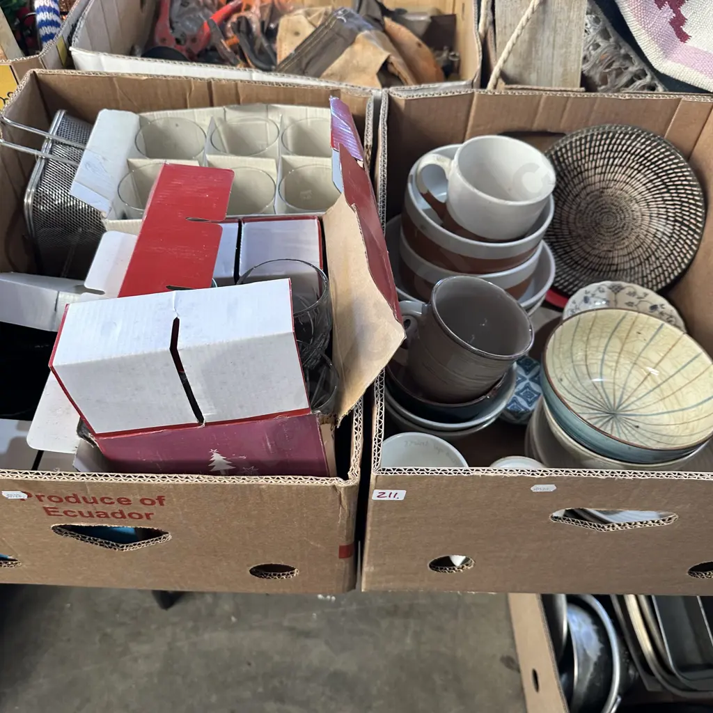 2 Boxes,plates,cups and glasses Image 1++