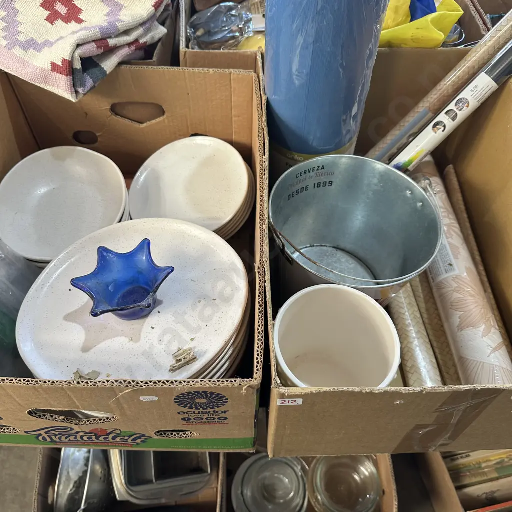 Two boxes of plates,vinyl adhesive,foam roller etc Image 1++