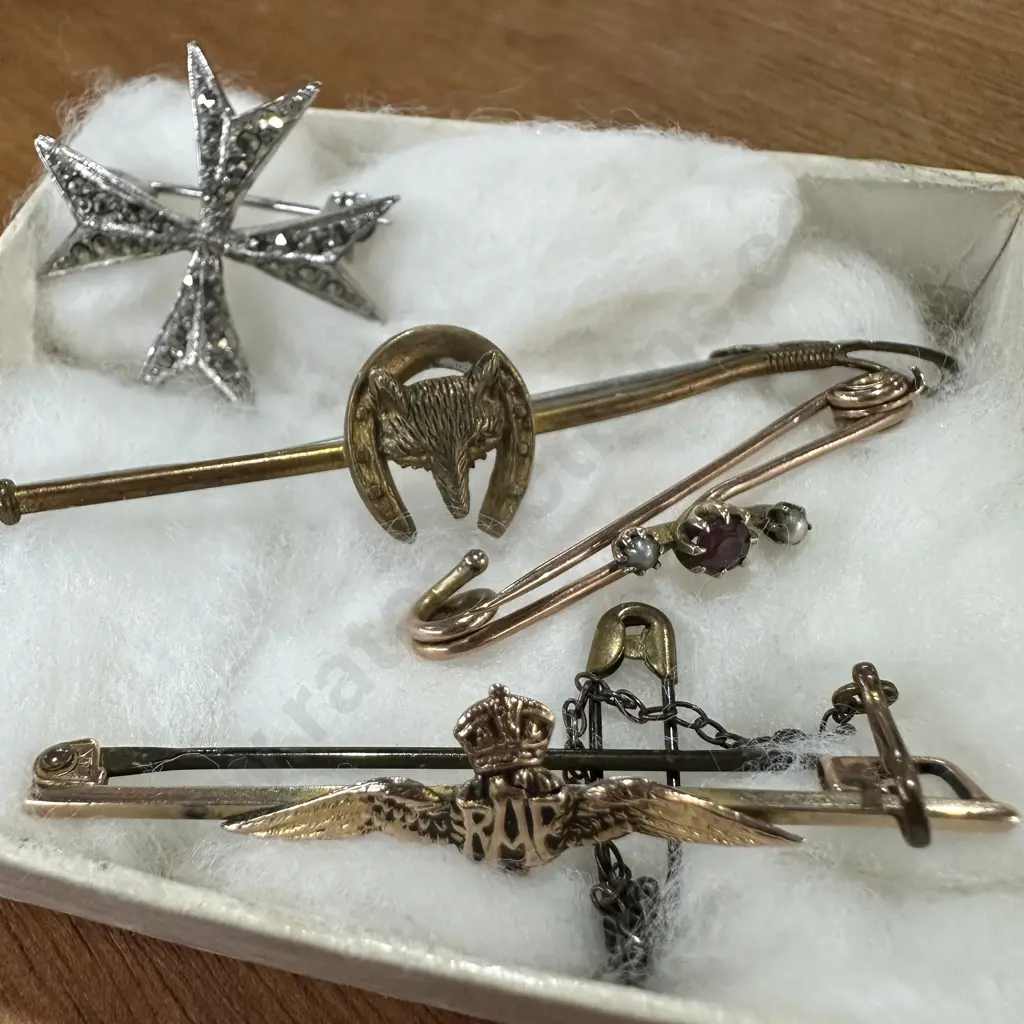 Pins (some gold?) plus brooch Image 1++