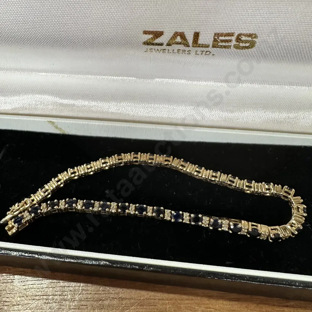 9kt gold Sapphire & diamond bracelet Image 1++