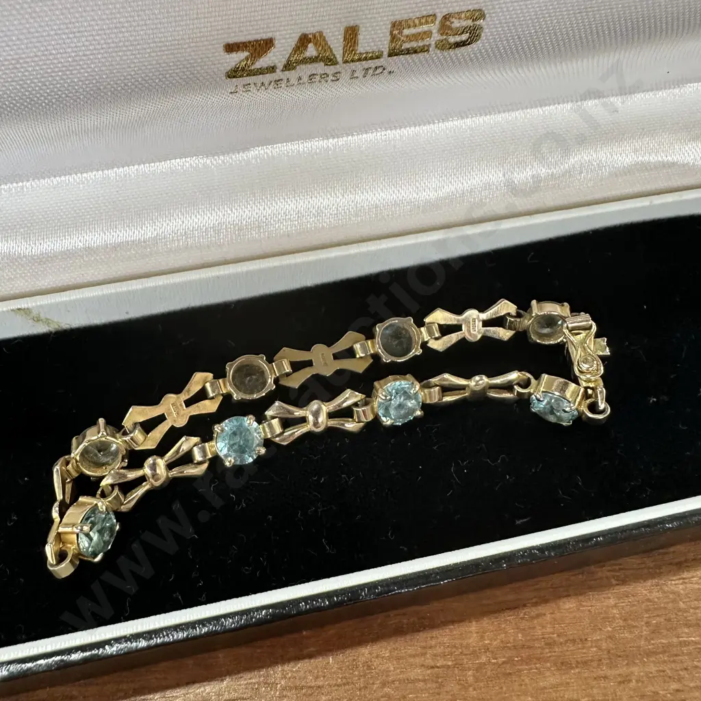9kt gold Topaz vintage  bracelet by C&F Hallmarked and stamped Image 1++