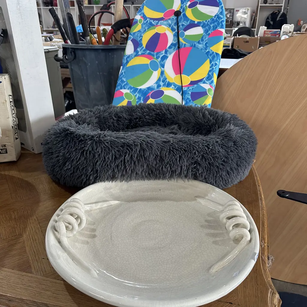 large pottery platter, bogey board, pet bed Image 1++