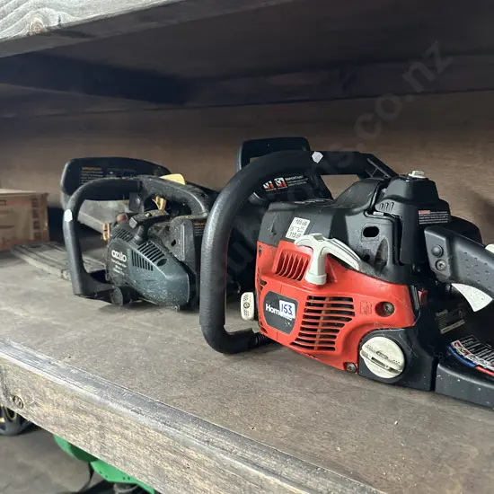 2 chainsaws