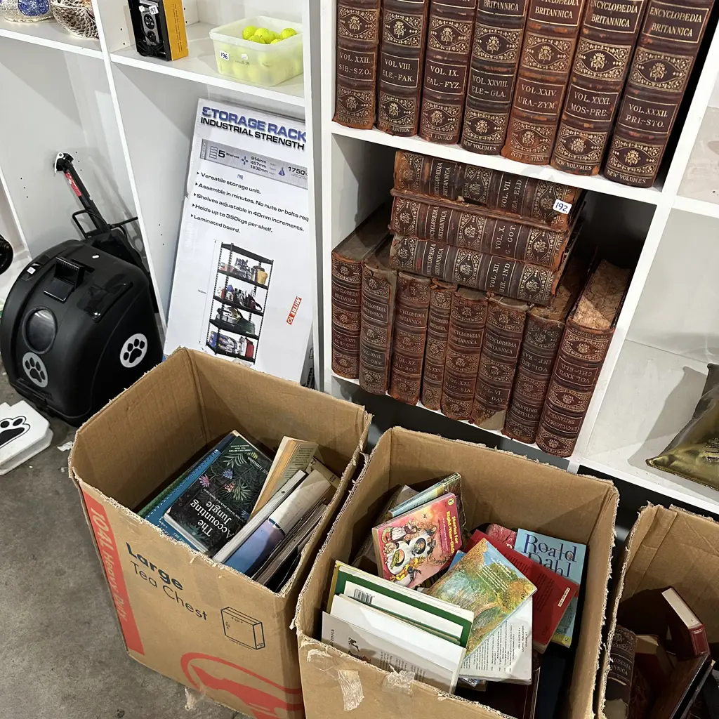 Leather bound set plus 3 boxes books Image 1++