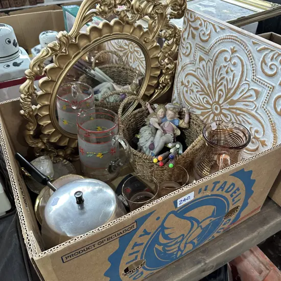 Box,water set,mirror,china etc