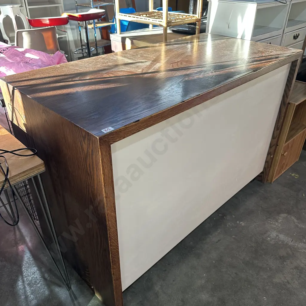 matching American Oak counter but includes the back drawer section 1360 x 660 x 900 Image 1++