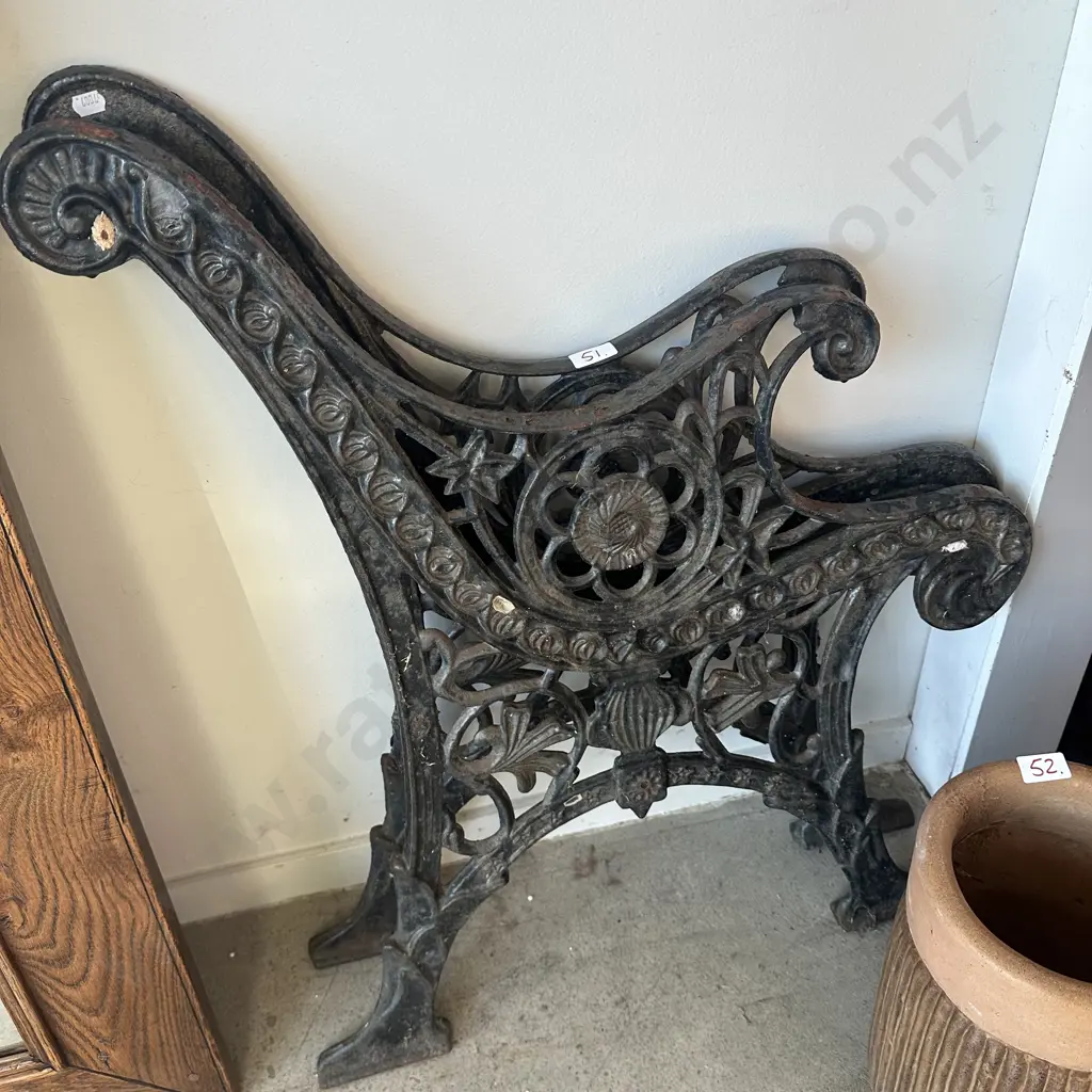 Pr of early heavy park bench seat ends - need restoring Image 1++