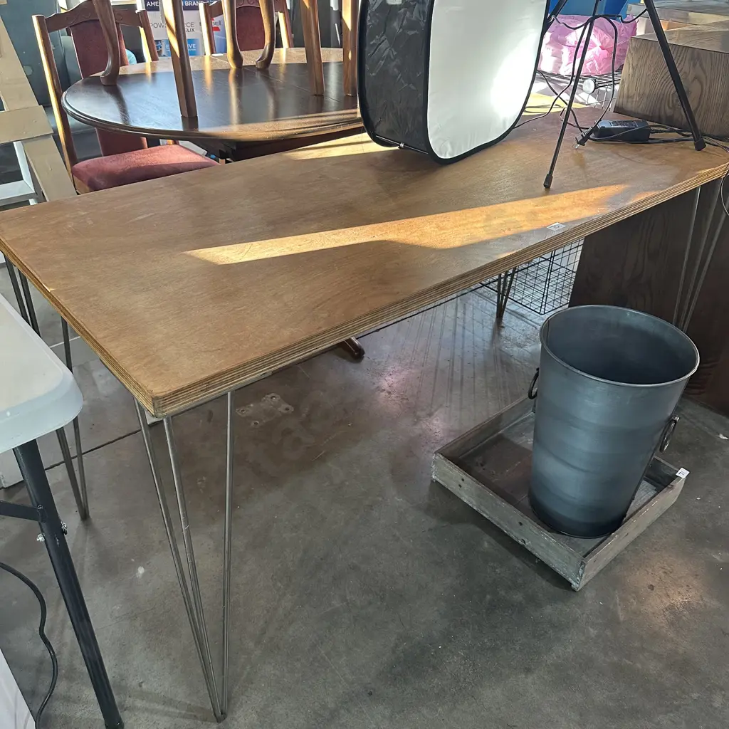 Custom ply top hall table on Stainless legs Image 1++