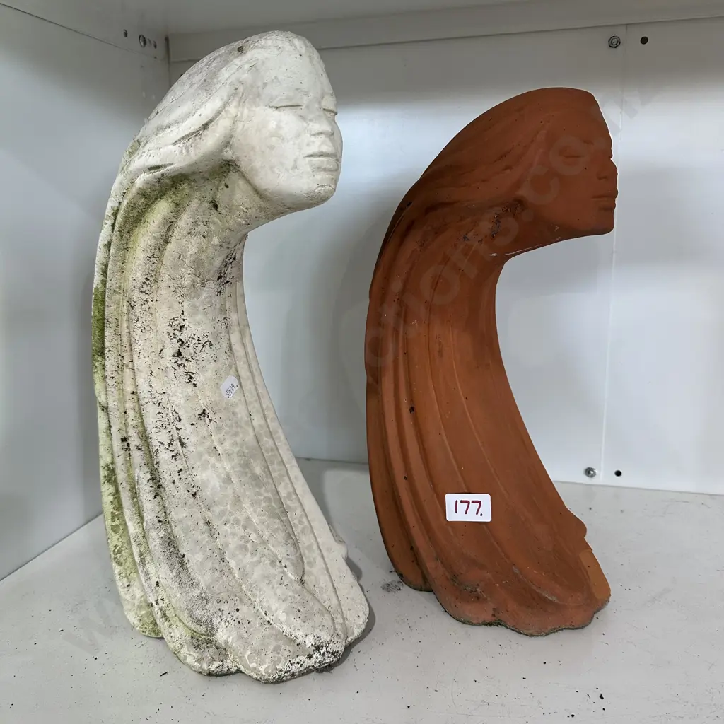 stone and terracotta figures approx 37cm Image 1++