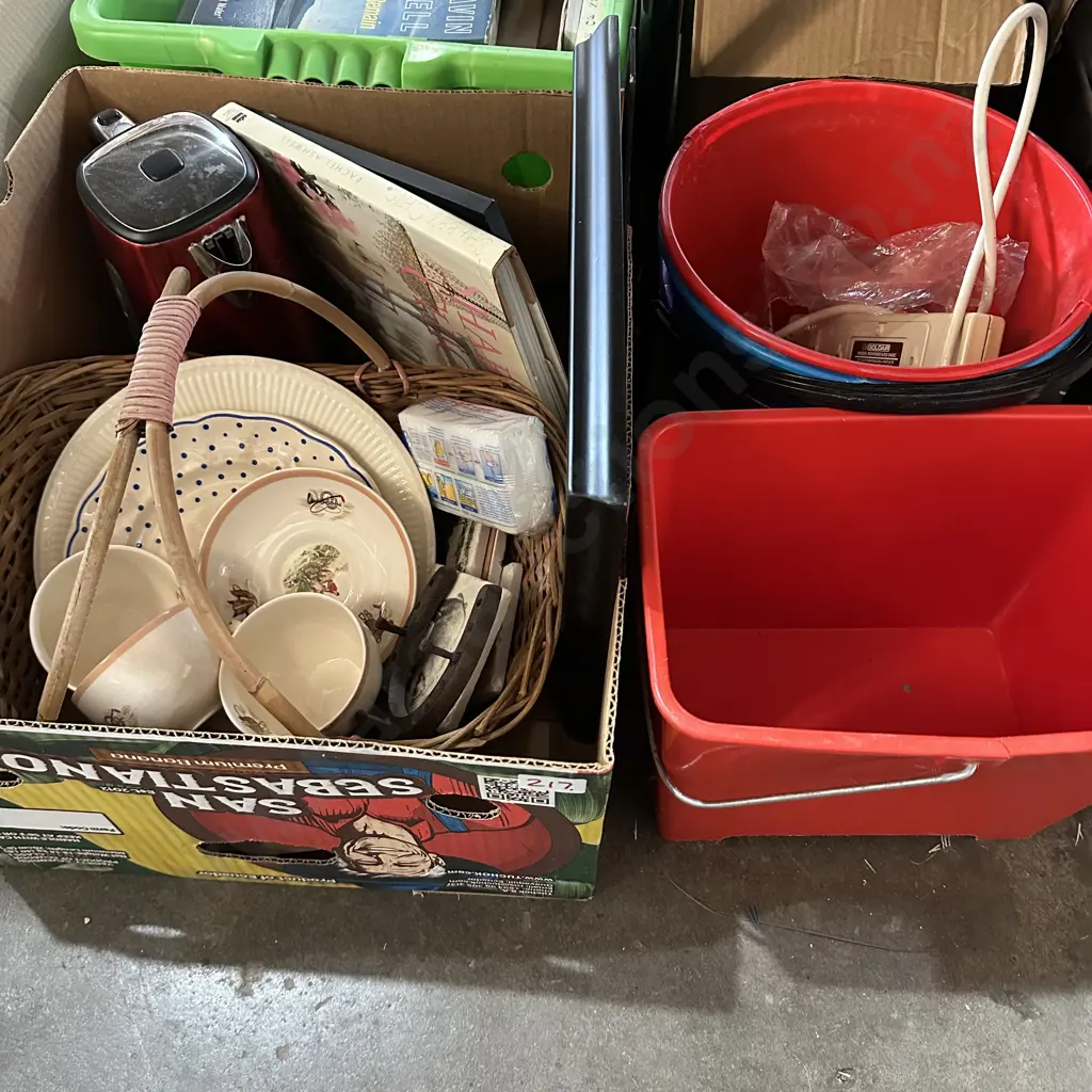 buckets, wicker basket, collectables etc Image 1++