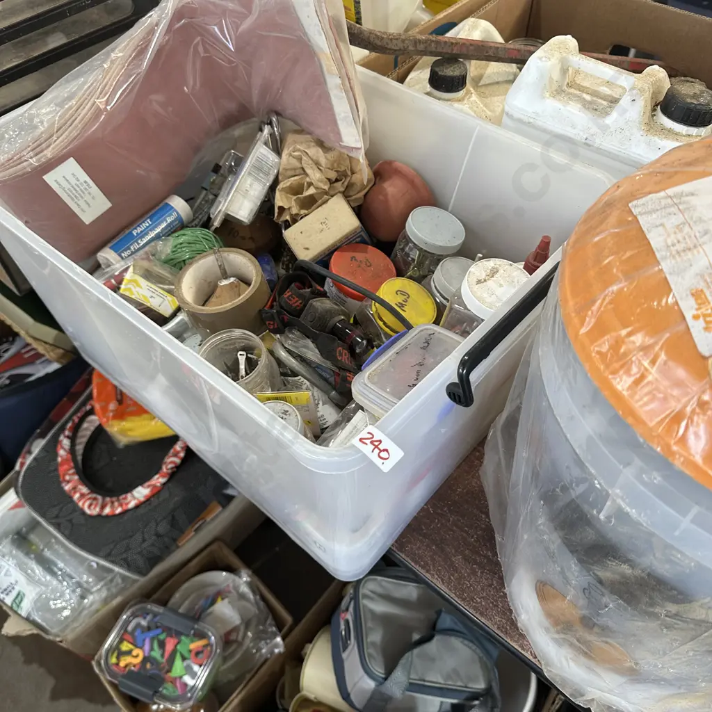 bin of hardware, sand paper plus filter Image 1++