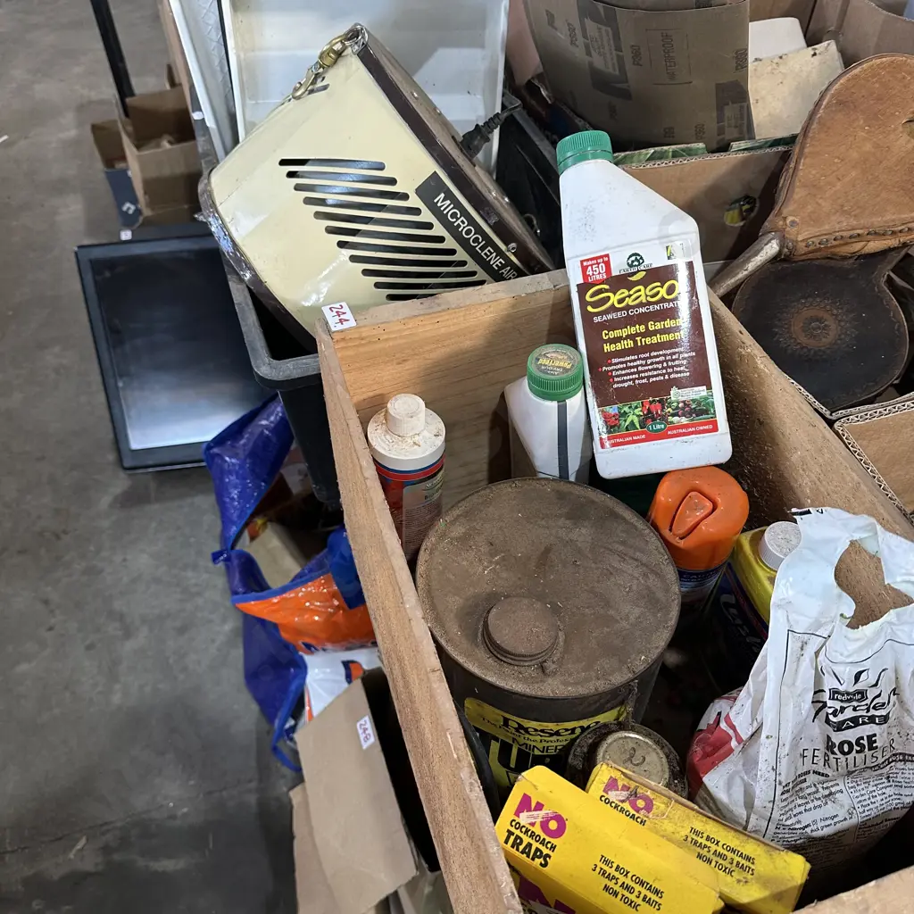 wooden box of product plus bin and filter Image 1++