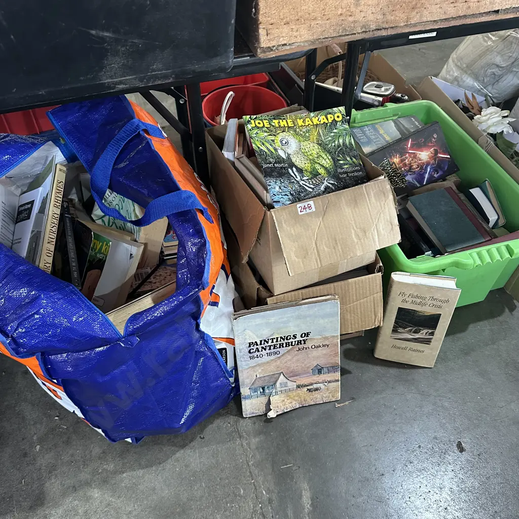 large lot of books plus bin Image 1++