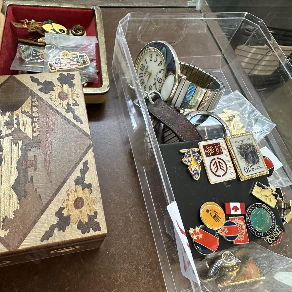 watches, badges etc trinket box Image 1++