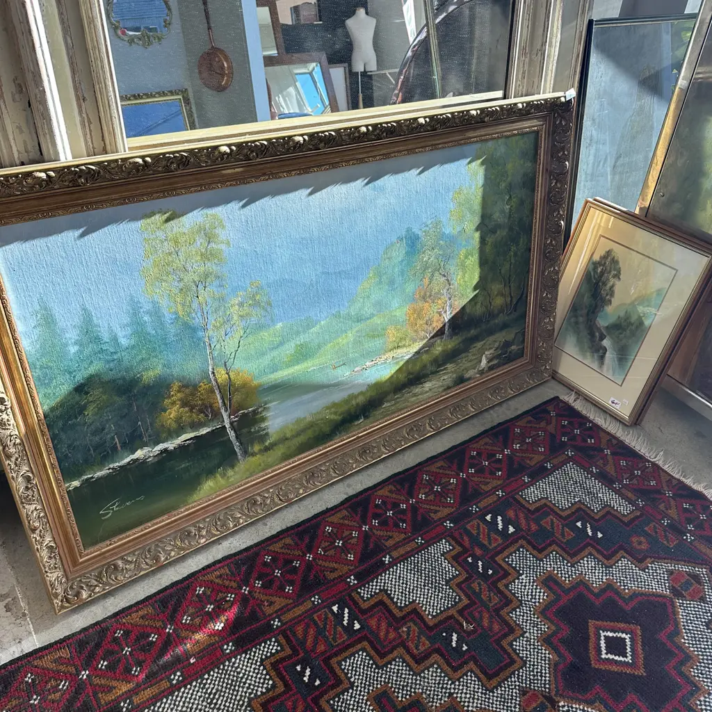 Lovely framed painting plus 3 other pictures Image 1++