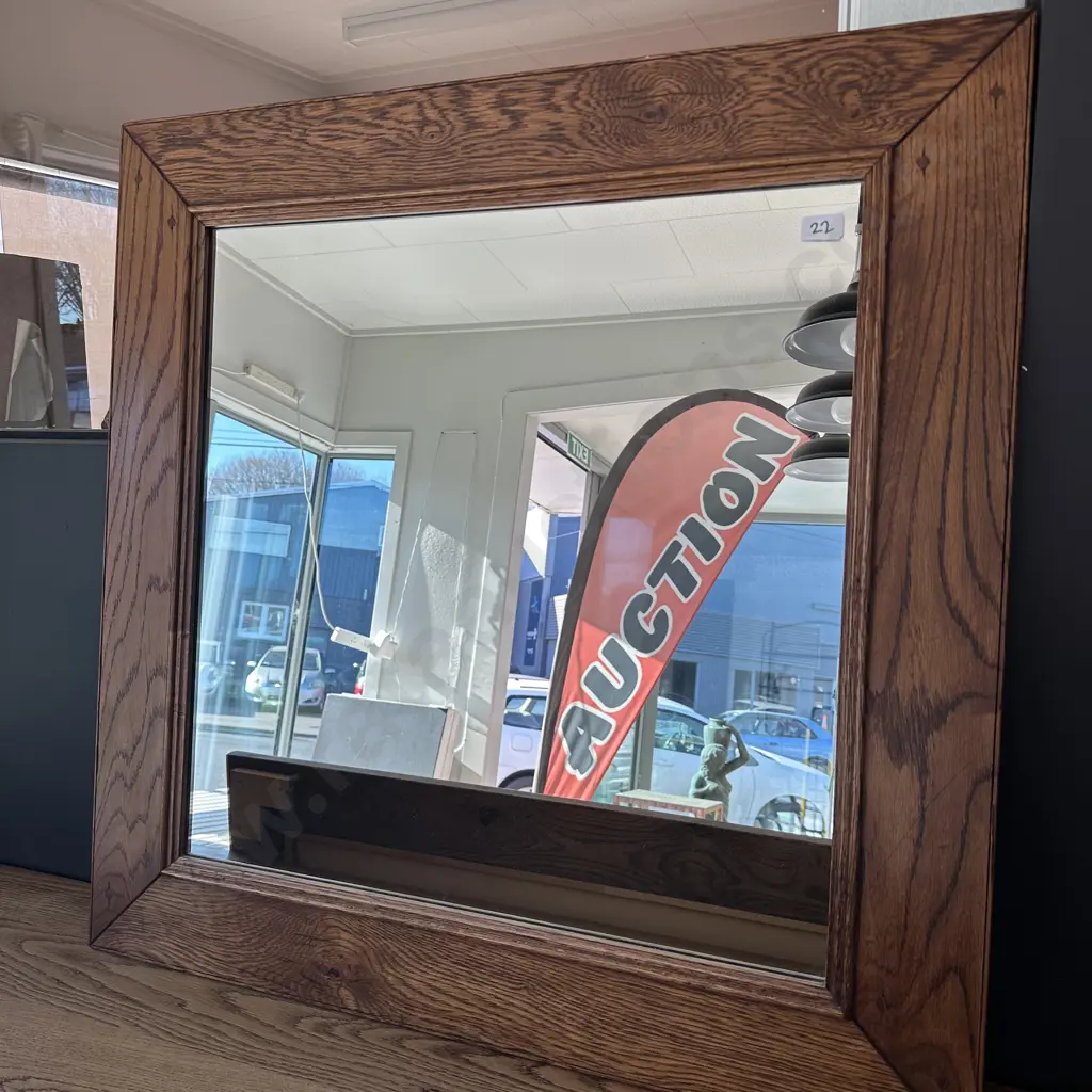 American Oak framed mirror 900 x 900 Image 1++