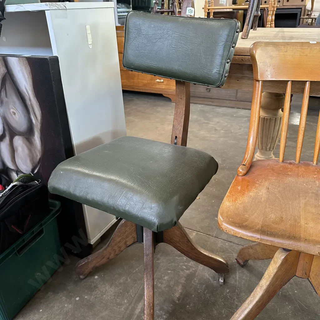 Antique office chair that belonged to famous boxer Geoffrey Watchorn Image 1++