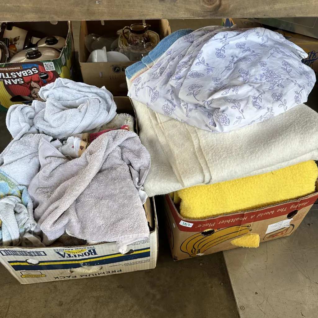 2 box bedding and towels etc Image 1++