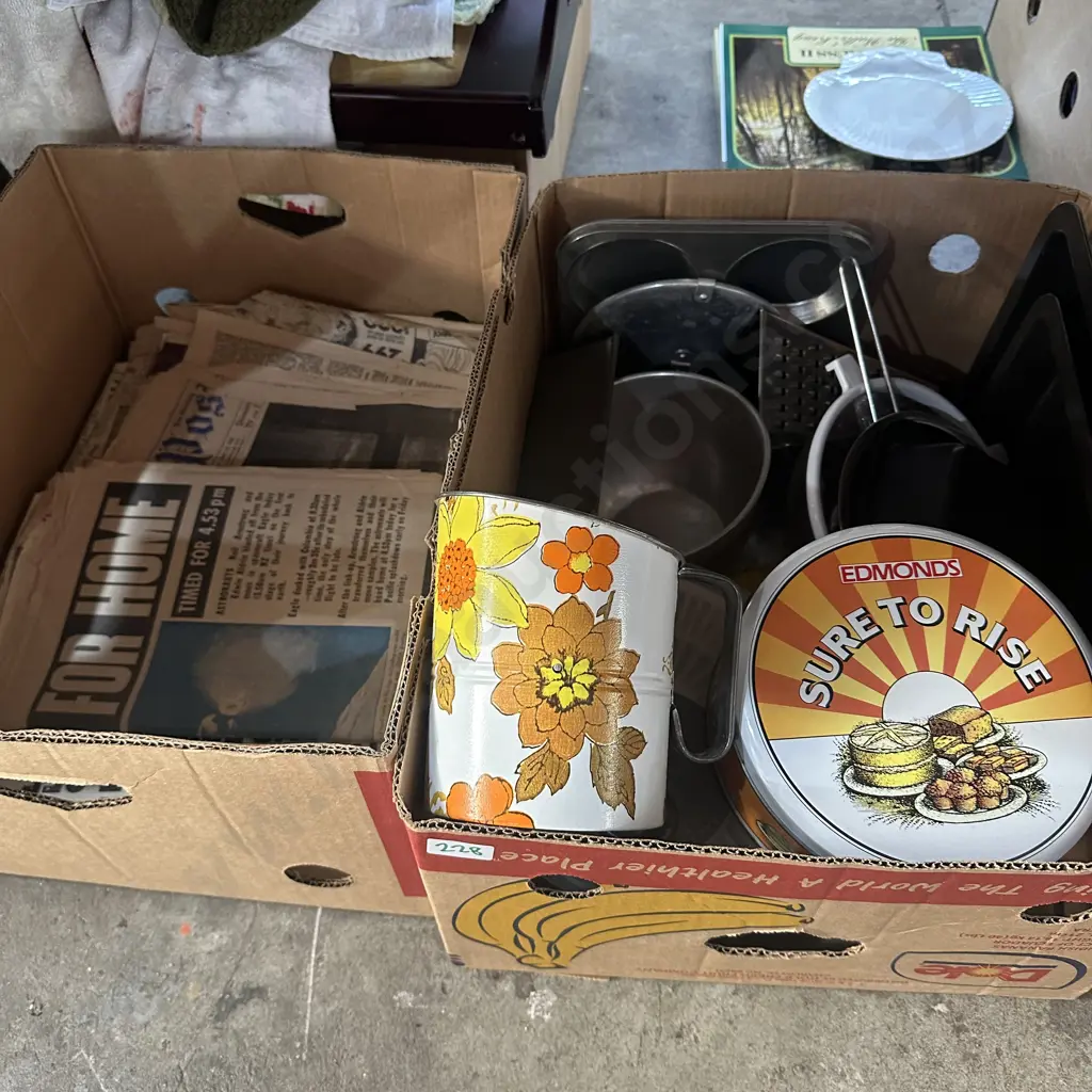 2 box vintage news & kitchenware Image 1++
