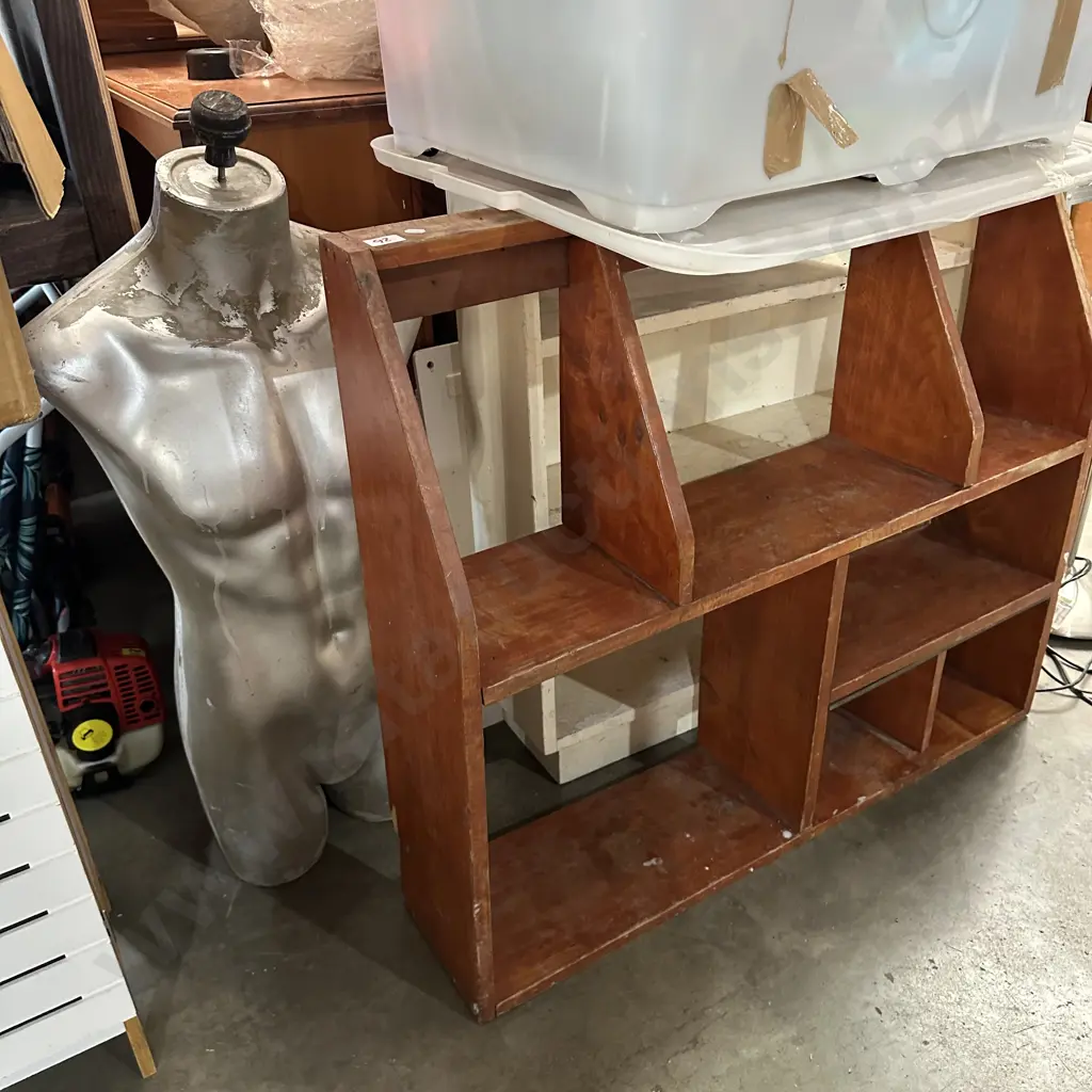 2 wooden shelves and mannequin Image 1++