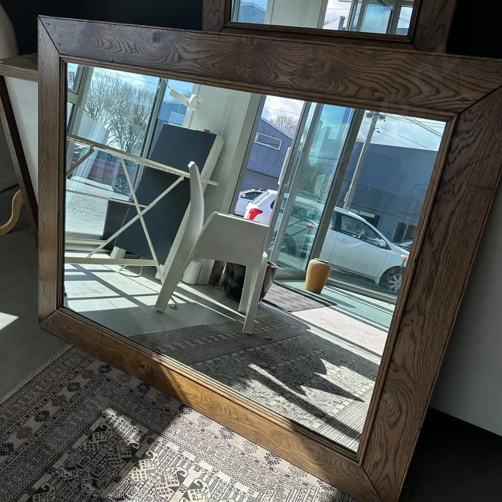 large American Oak framed mirror Image 1++