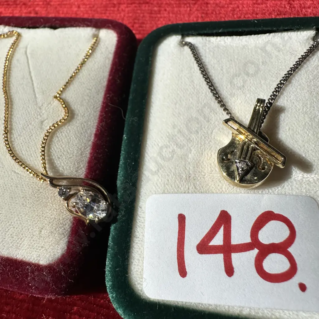 inscribed 375 musical pendant plus one other pendant Image 1++