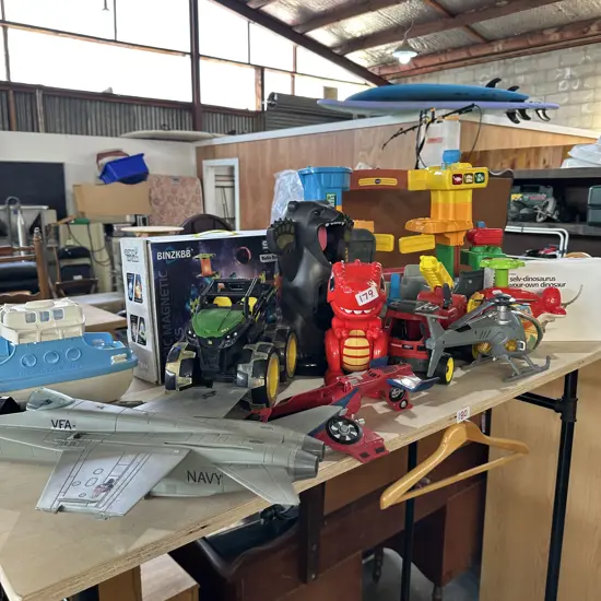 large lot of toys