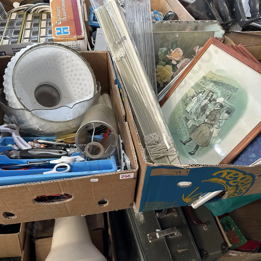 2 box inc set of prints and deco mirror etc Image 1++