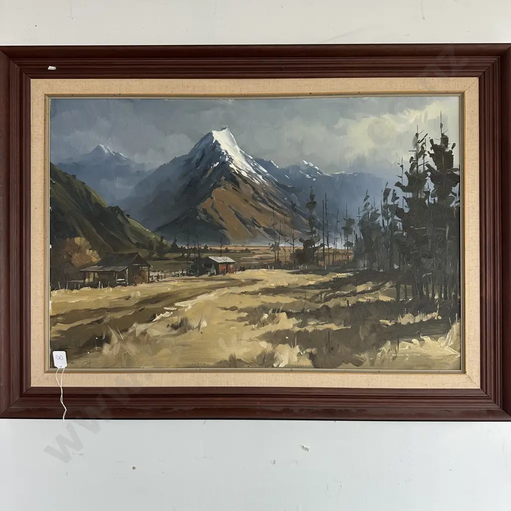 Brian Baxter  large Oil painting 1976 Mt Cook Image 1++
