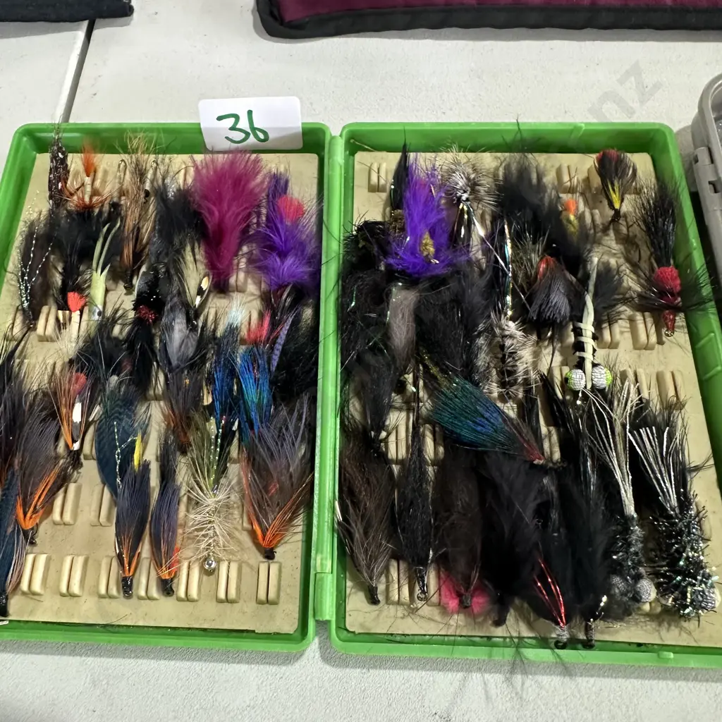 Fox Box fly box and contents Image 1++