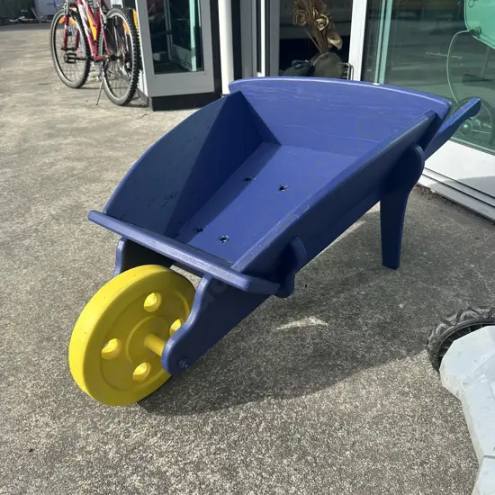 wooden wheel barrow