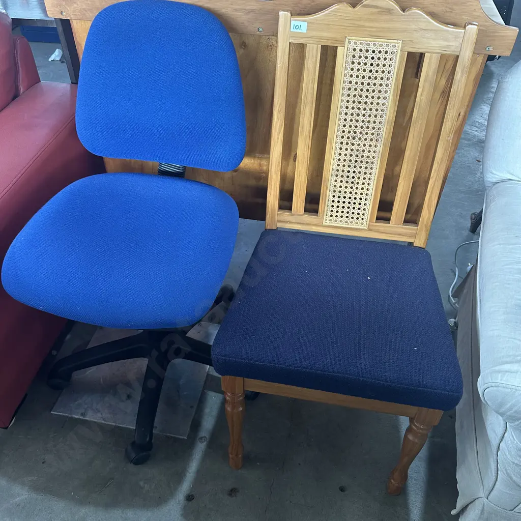Rimu dining chair and office chair both tidy. Image 1++