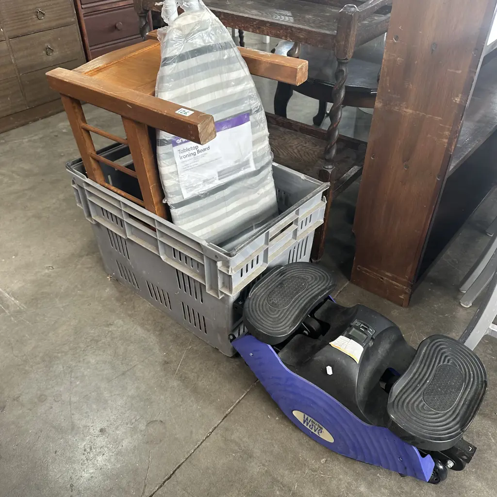 tabletop iron board, bin, cot plus Bun and thigh machine Image 1++