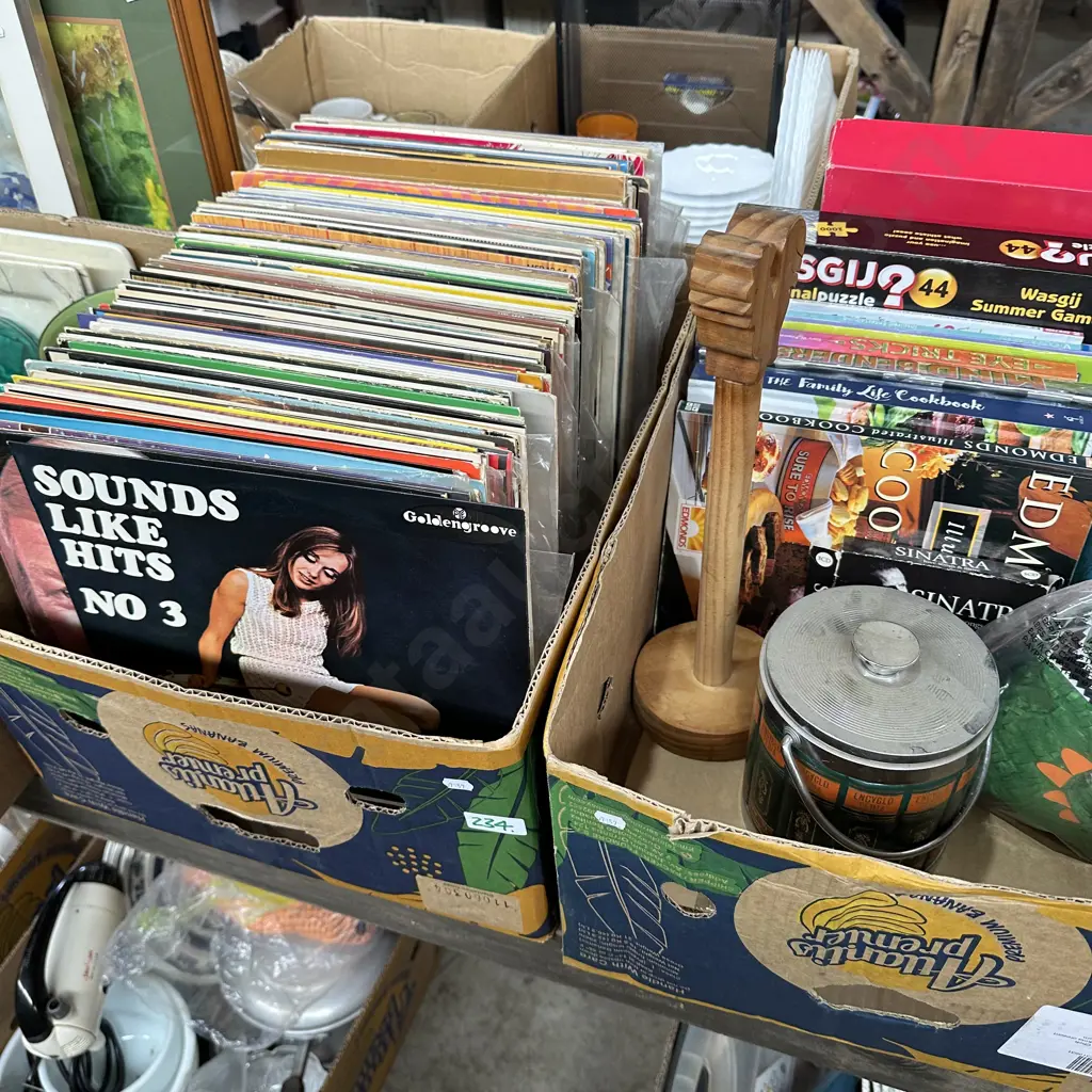 2 Boxes records,books and puzzle etc Image 1++