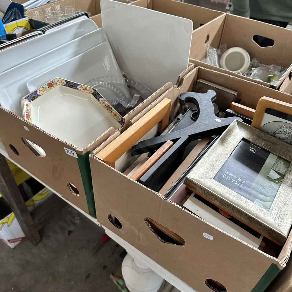 2 boxes picture frames and platters Image 1++