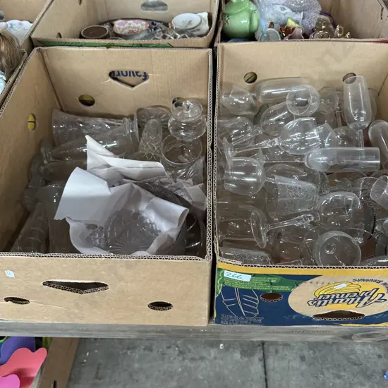 2 Boxes glassware