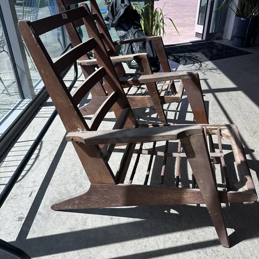 Pr of original 60s Oak chairs Image 1++