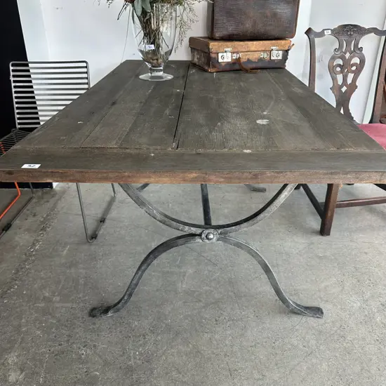 Forged steel outdoor table