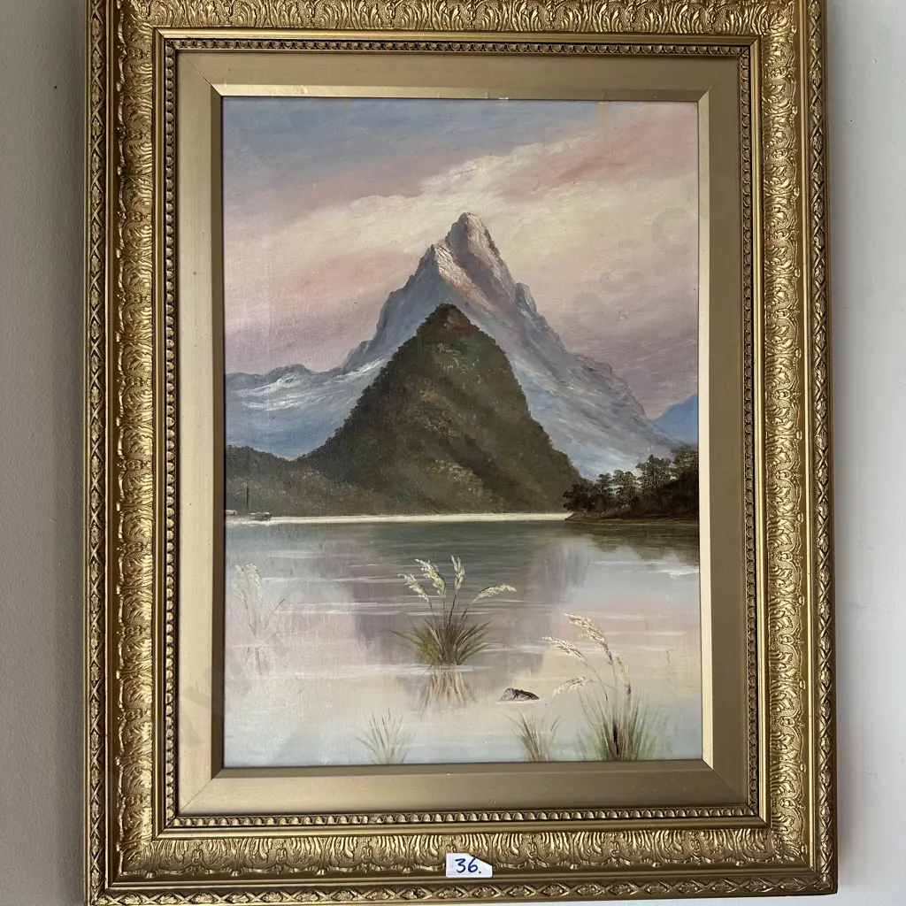 Oil painting Mitre Peak Image 1++