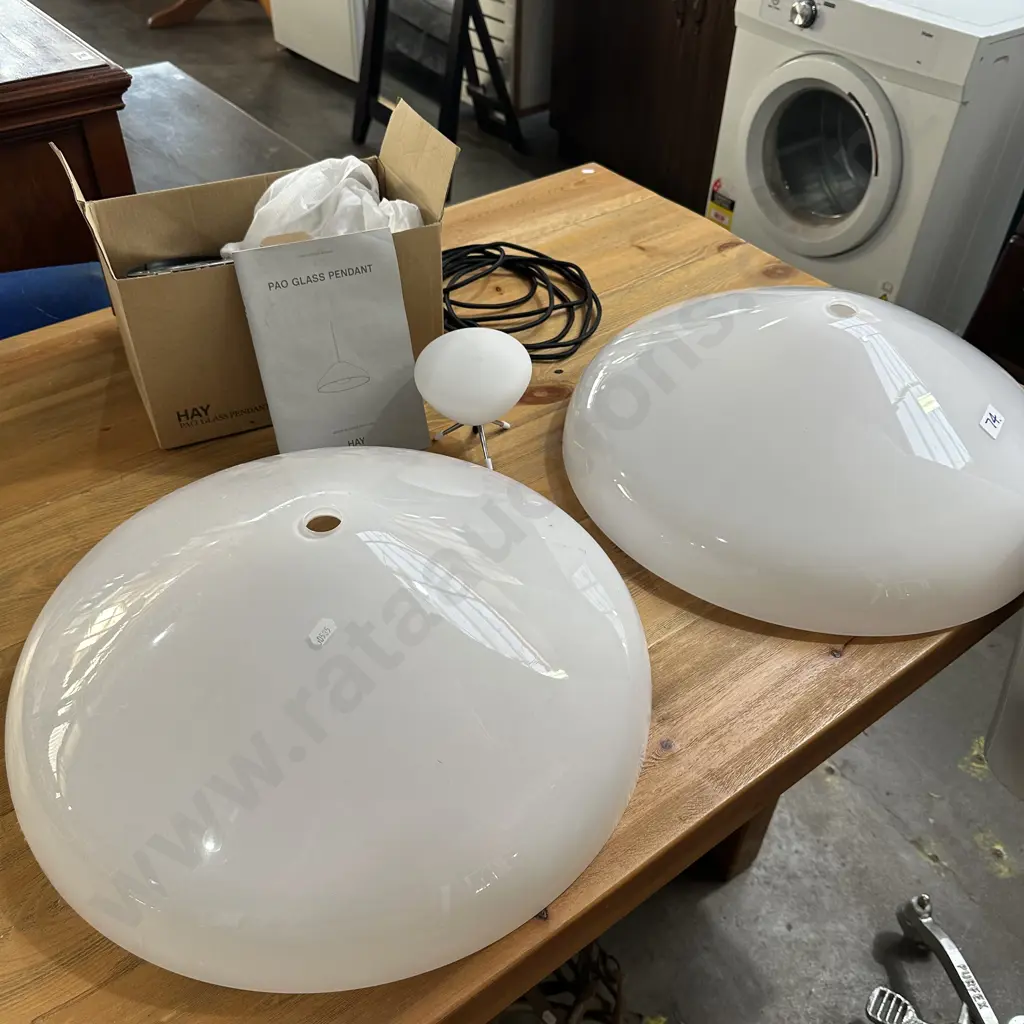 Pao glass pendant & extra shade plus side lamp Image 1++