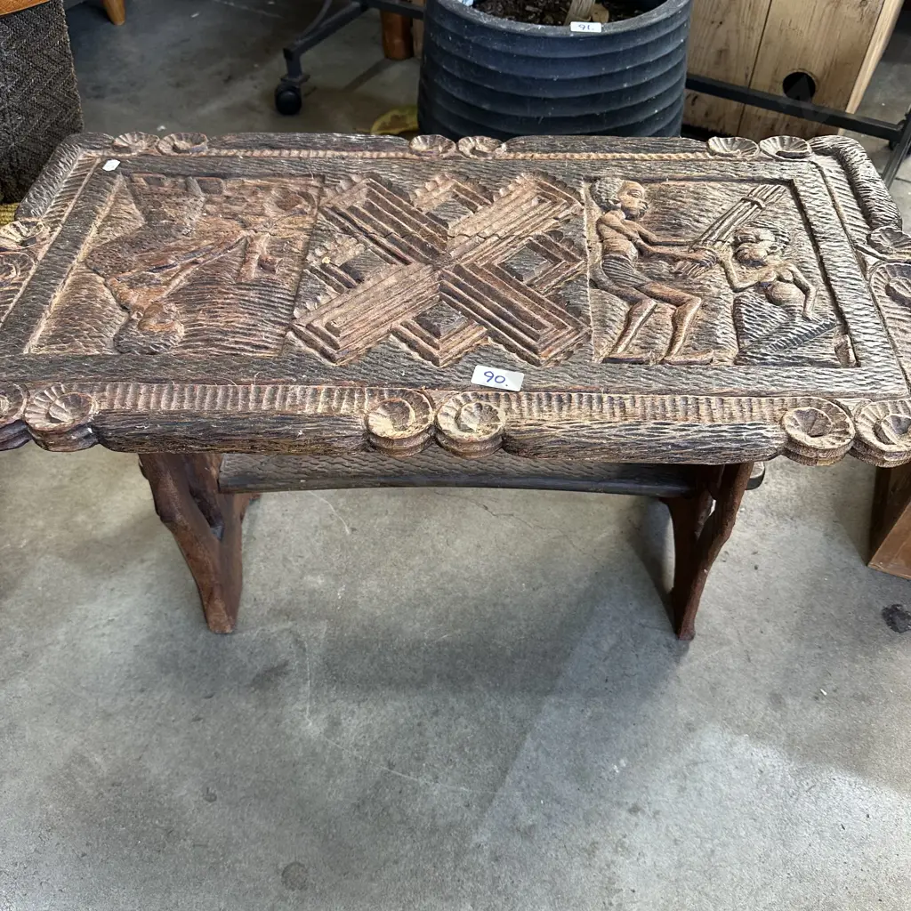 Zimbabwe carved side table Image 1++