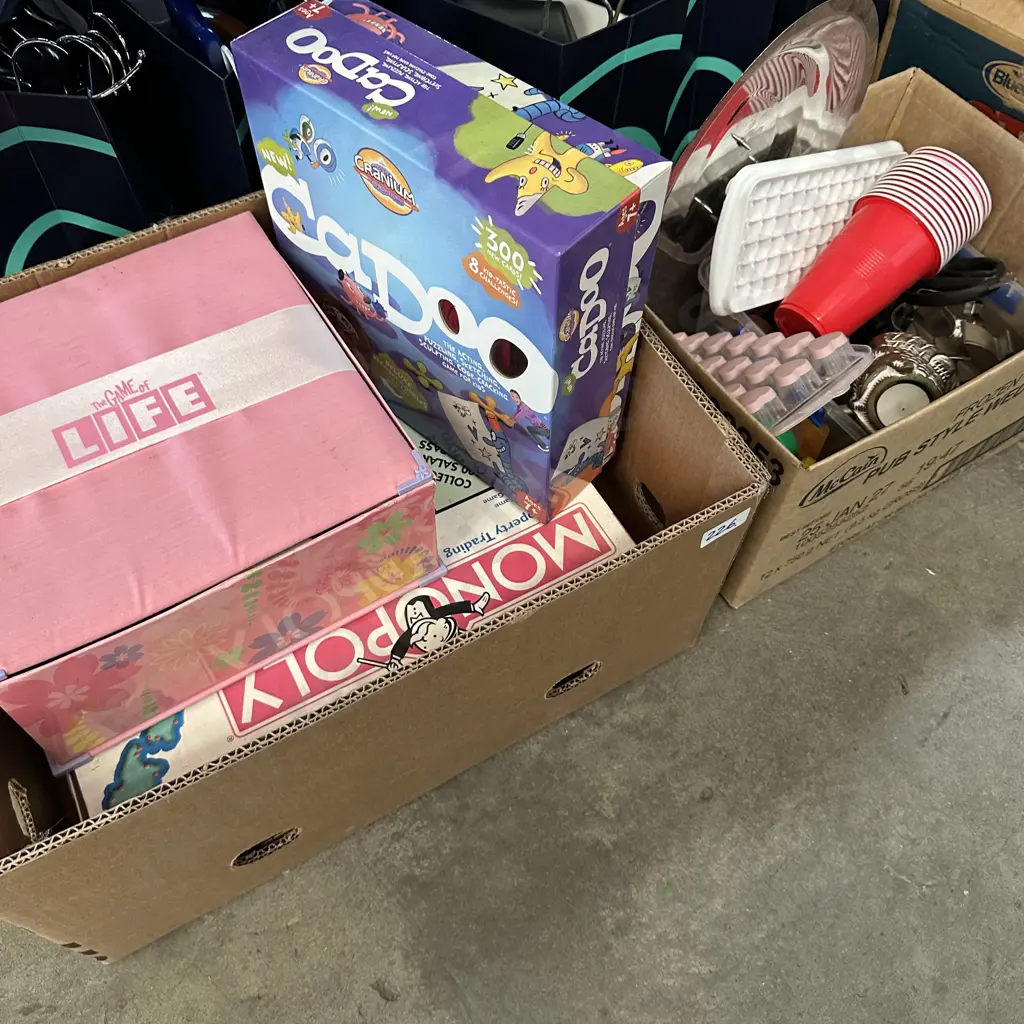 2 boxes games,meat tray etc Image 1++