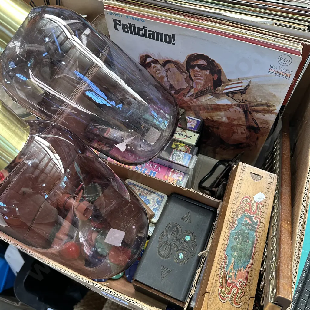 Box of records,videos,chips etc Image 1++