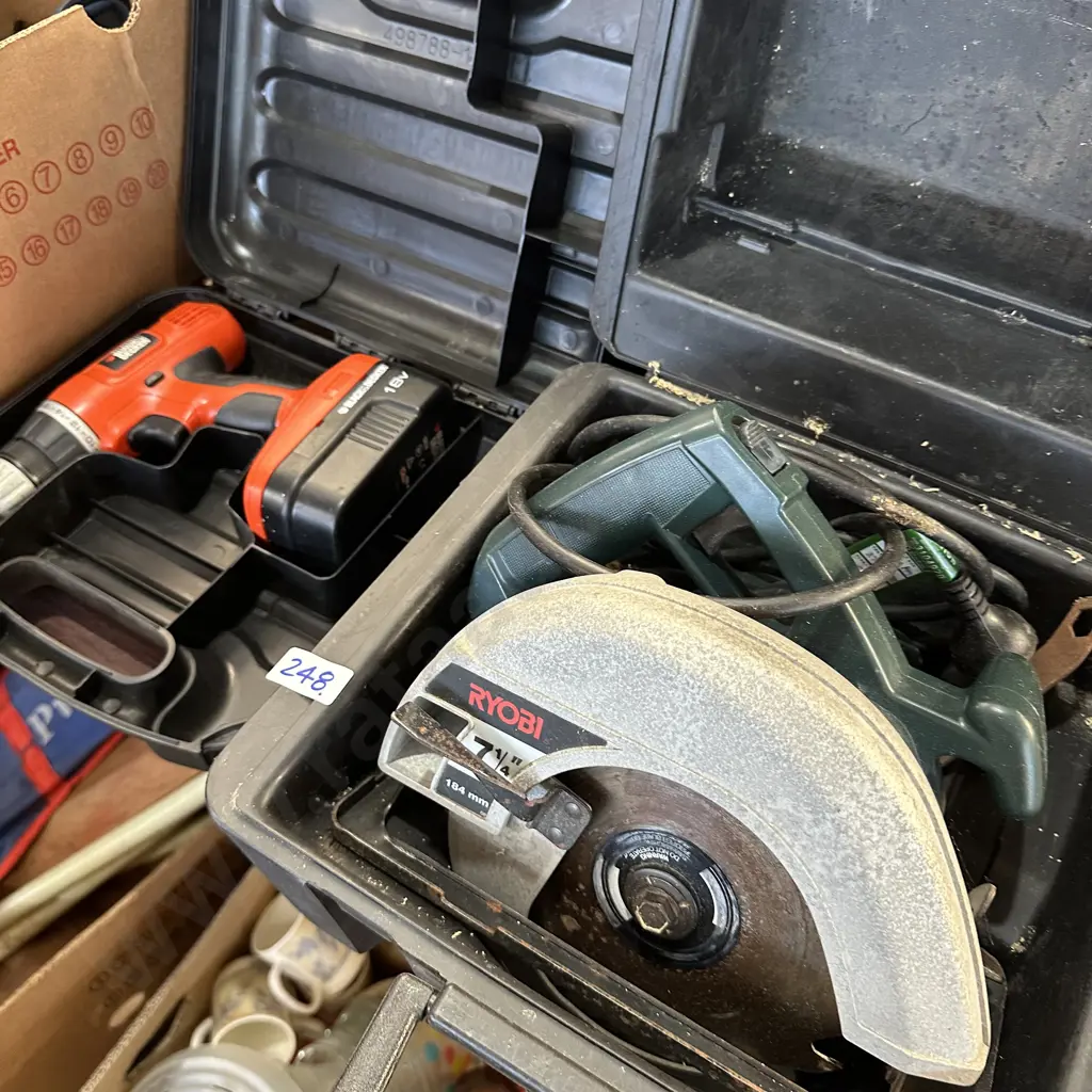 drill no charger plus skilsaw Image 1++