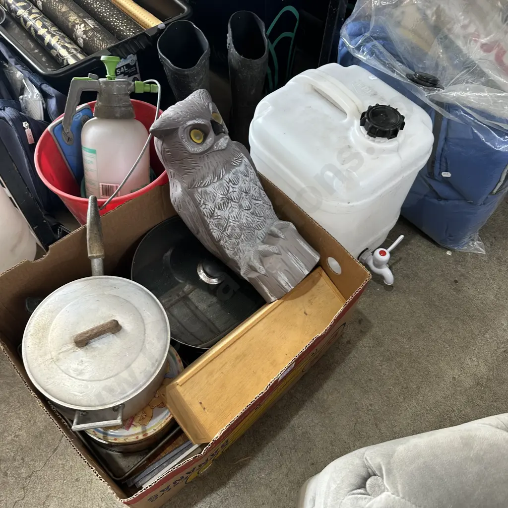 owl, sleep bag, container, gumboots etc Image 1++