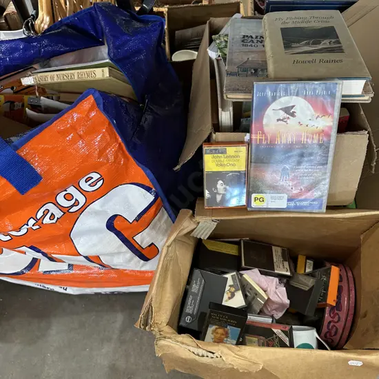 books, tapes etc