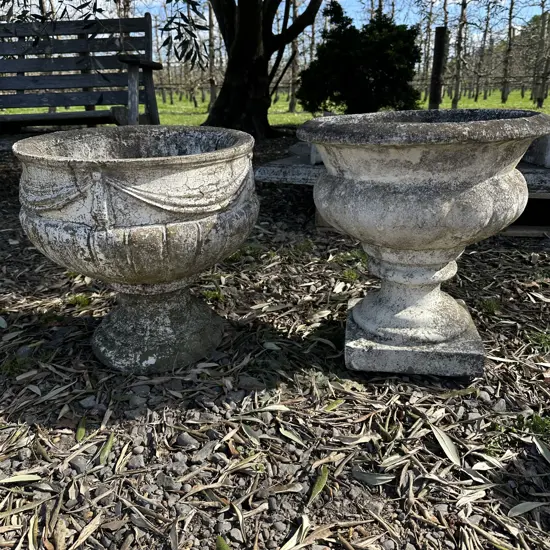 2 vintage garden planters